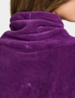 Funnel Neck Velour Top - Plum