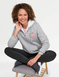 Fleece Lined Embroidered Hoodie - Grey Marl