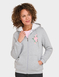 Fleece Lined Embroidered Hoodie - Grey Marl