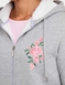 Fleece Lined Embroidered Hoodie - Grey Marl