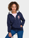 Fleece Lined Embroidered Hoodie - Navy