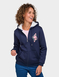 Fleece Lined Embroidered Hoodie - Navy