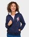 Fleece Lined Embroidered Hoodie - Navy