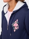 Fleece Lined Embroidered Hoodie - Navy
