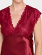 Luxury Satin and Lace Nightdress - Cherry