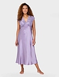 Luxury Satin and Lace Nightdress - Plum