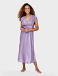 Luxury Satin and Lace Nightdress - Plum