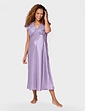 Luxury Satin and Lace Nightdress - Plum