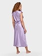 Luxury Satin and Lace Nightdress - Plum