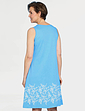 Pack of 2 Sleeveless Print Hem Nightdresses - Blue And Coral