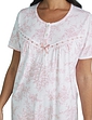 Broderie Lace Trim Floral Print Jersey Nightdress - Pink