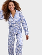 Luxury Satin Print Pyjamas - Denim