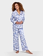 Luxury Satin Print Pyjamas - Denim