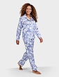 Luxury Satin Print Pyjamas - Denim