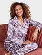 Luxury Satin Print Pyjamas - Plum