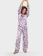 Luxury Satin Print Pyjamas - Plum