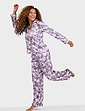 Luxury Satin Print Pyjamas - Plum