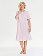 Seersucker Cotton Nightdress - Pink