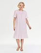 Seersucker Cotton Nightdress - Pink