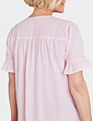 Seersucker Cotton Nightdress - Pink