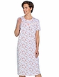 Broderie Lace Trim Print Jersey Nightdress - Pink