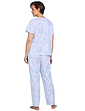 Geo Print Cotton Jersey Pyjamas - Blue
