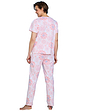 Geo Print Cotton Jersey Pyjamas - Peach