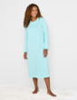 Print Frill Neck Nightdress - Aqua