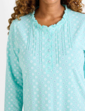 Print Frill Neck Nightdress - Aqua