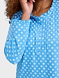 Print Frill Neck Nightdress - Blue