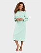 Print Frill Neck Nightdress - Soft Green