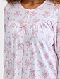 Button Front Print Cotton Nightdress - Pink