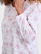 Button Front Print Cotton Nightdress - Pink