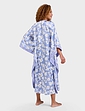 Luxury Print Satin Kaftan - Denim