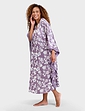 Luxury Print Satin Kaftan - Plum