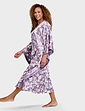 Luxury Print Satin Kaftan - Plum