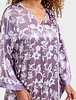 Luxury Print Satin Kaftan - Plum