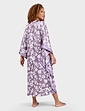 Luxury Print Satin Kaftan - Plum