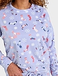 Soft Brushed Fleece Snowflake and Sock Print Pyjama - Blue