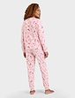 Soft Brushed Fleece Snowflake and Sock Print Pyjama - Pink