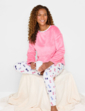 Cute Dog Print Pyjama Set - Pink