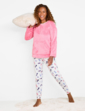 Cute Dog Print Pyjama Set - Pink