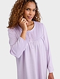 Brushed Fleece Long Nightdress - Lavender