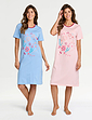 Pack of 2 Nightdresses - Pink/Blue