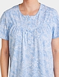 Cotton Jersey Print Nightdress With Picot Trim - Blue