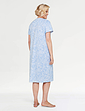 Cotton Jersey Print Nightdress With Picot Trim - Blue