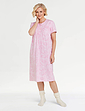 Cotton Jersey Print Nightdress With Picot Trim - Pink