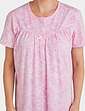 Cotton Jersey Print Nightdress With Picot Trim - Pink