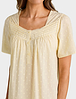 Cotton Dobby Pintuck Short Sleeve Nightdress - Lemon