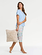 Three Quarter Length Jersey Pyjama - Blue